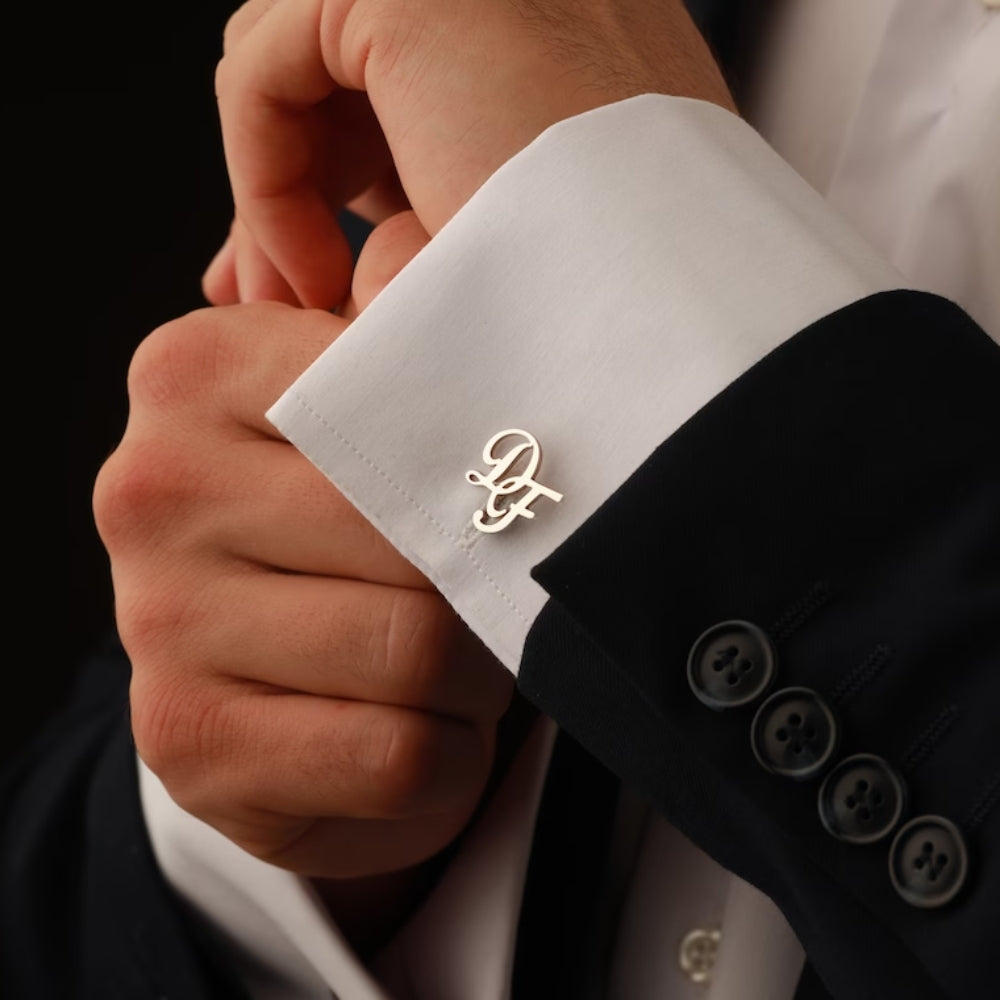 Personalised Monogram Cufflinks for Groom - LuxuryBring