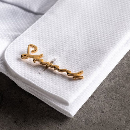 Personalized Signature Style Wedding Cufflinks - LuxuryBring