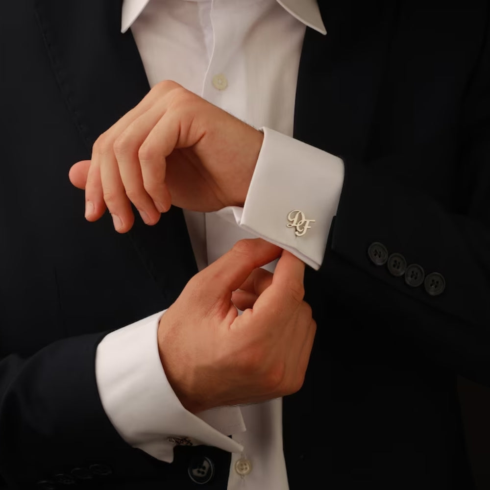 Personalised Monogram Cufflinks for Groom - LuxuryBring