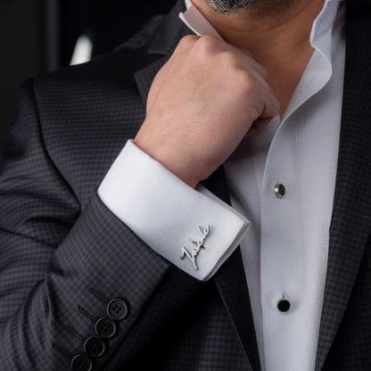 Personalized Signature Style Wedding Cufflinks - LuxuryBring