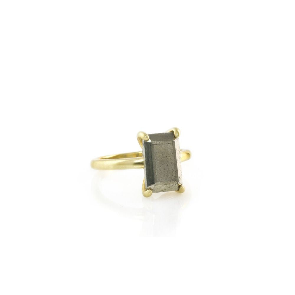 925 Sterling Silver Gold Filled Pyrite Ring - LuxuryBring