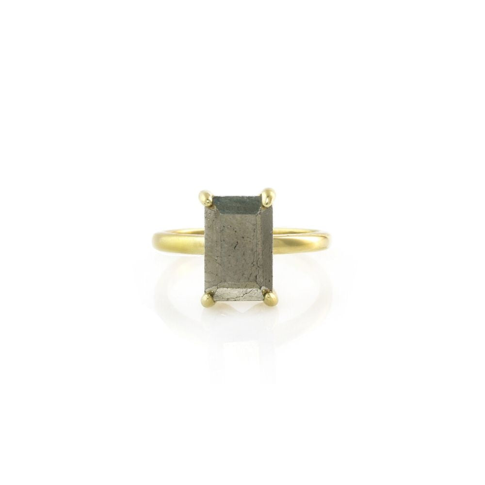 925 Sterling Silver Gold Filled Pyrite Ring - LuxuryBring