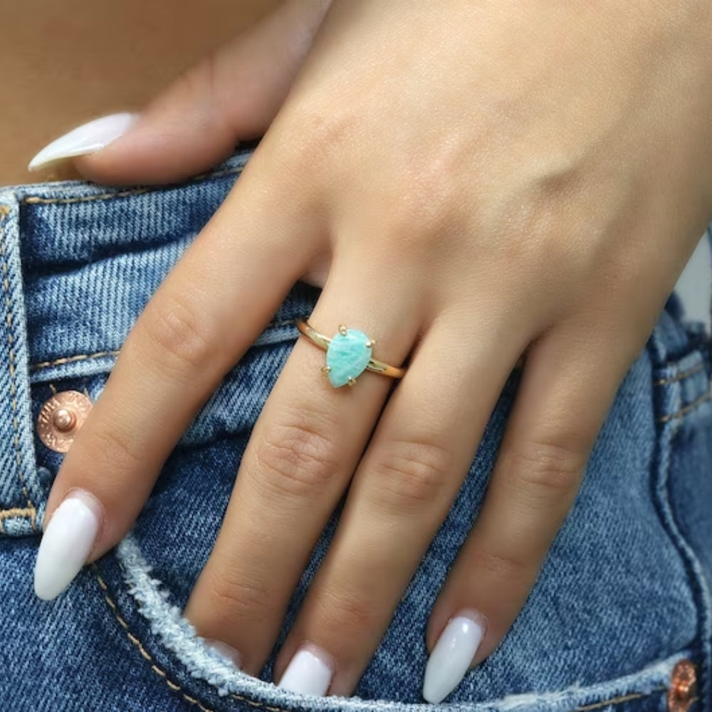 Amazonite Gemstone Ring - LuxuryBring