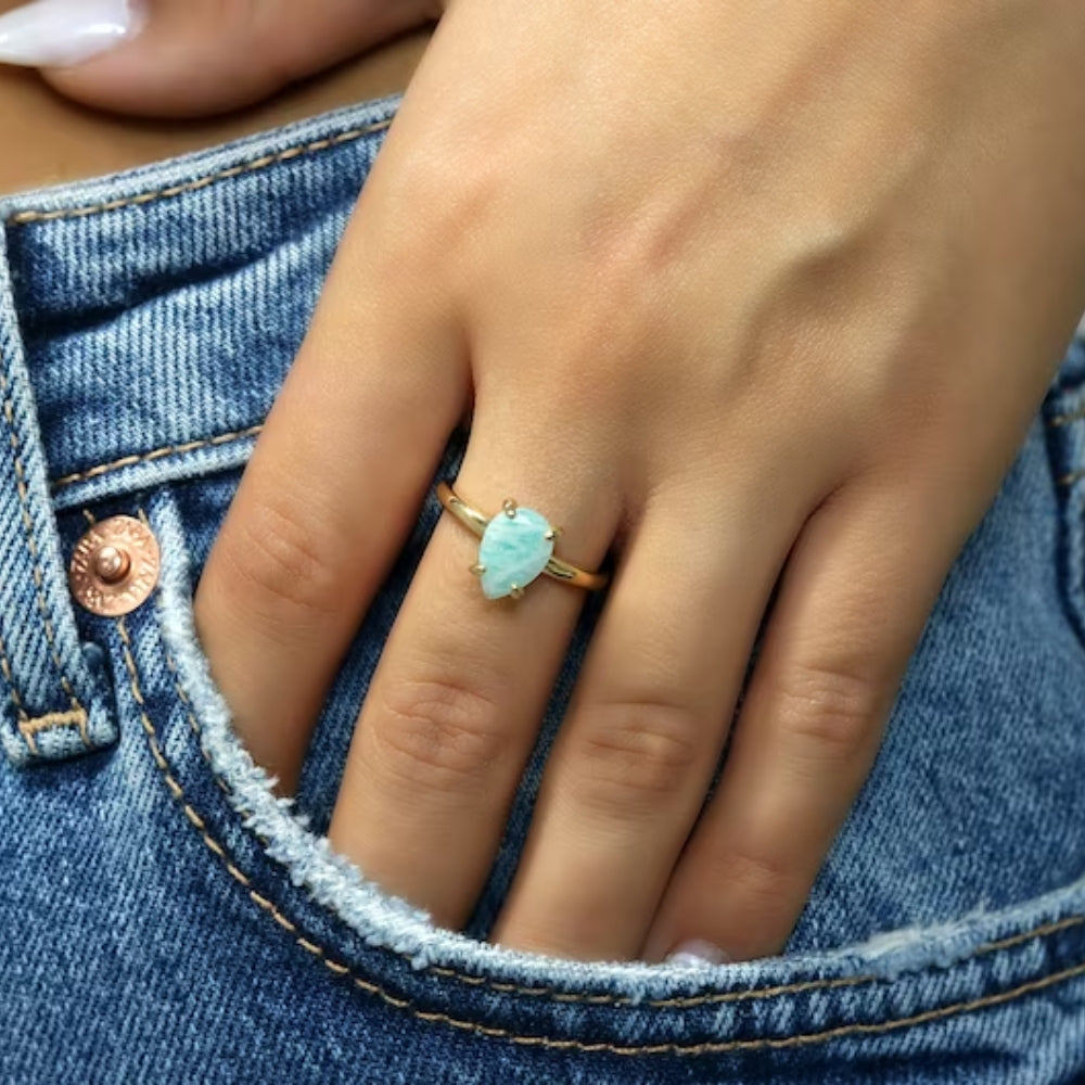 Amazonite Gemstone Ring - LuxuryBring