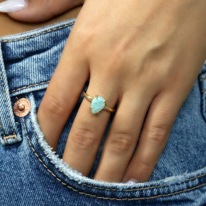 Amazonite Gemstone Ring - LuxuryBring