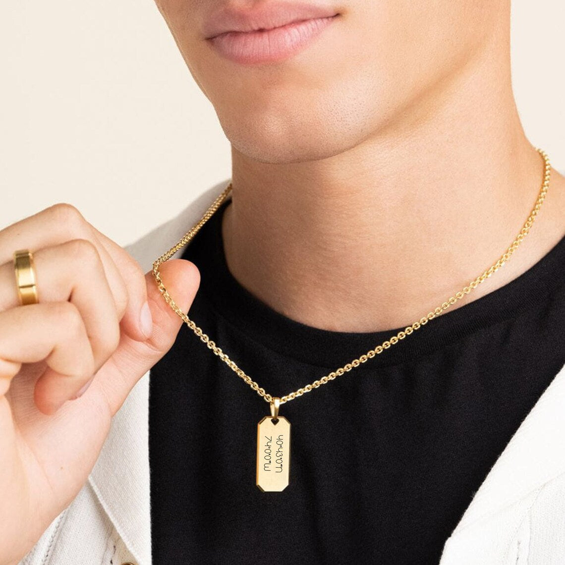 Customized Men ID Tag Pendant - LuxuryBring