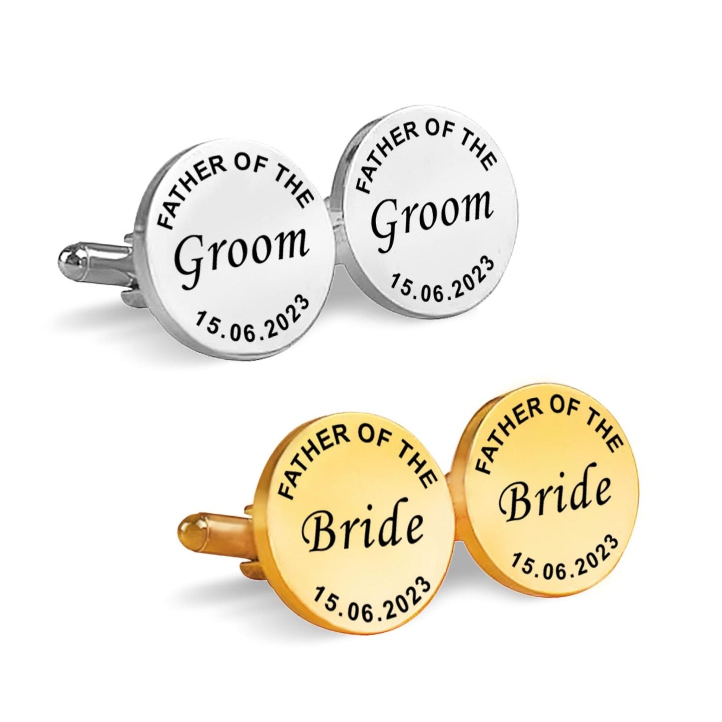 Personalized Dates Quotes Father Of Bride Or Groom & Date Cufflink For Men And Boys 1 Pair - LuxuryBring