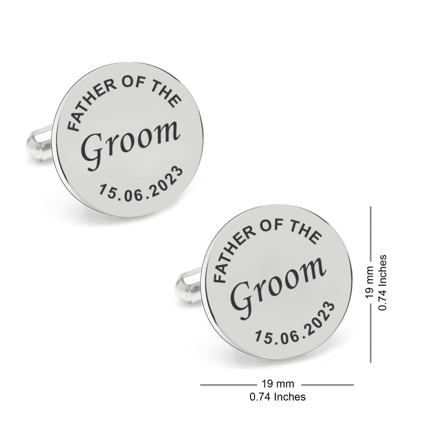 Personalized Dates Quotes Father Of Bride Or Groom & Date Cufflink For Men And Boys 1 Pair - LuxuryBring