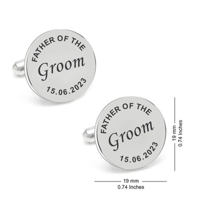 Personalized Dates Quotes Father Of Bride Or Groom & Date Cufflink For Men And Boys 1 Pair - LuxuryBring