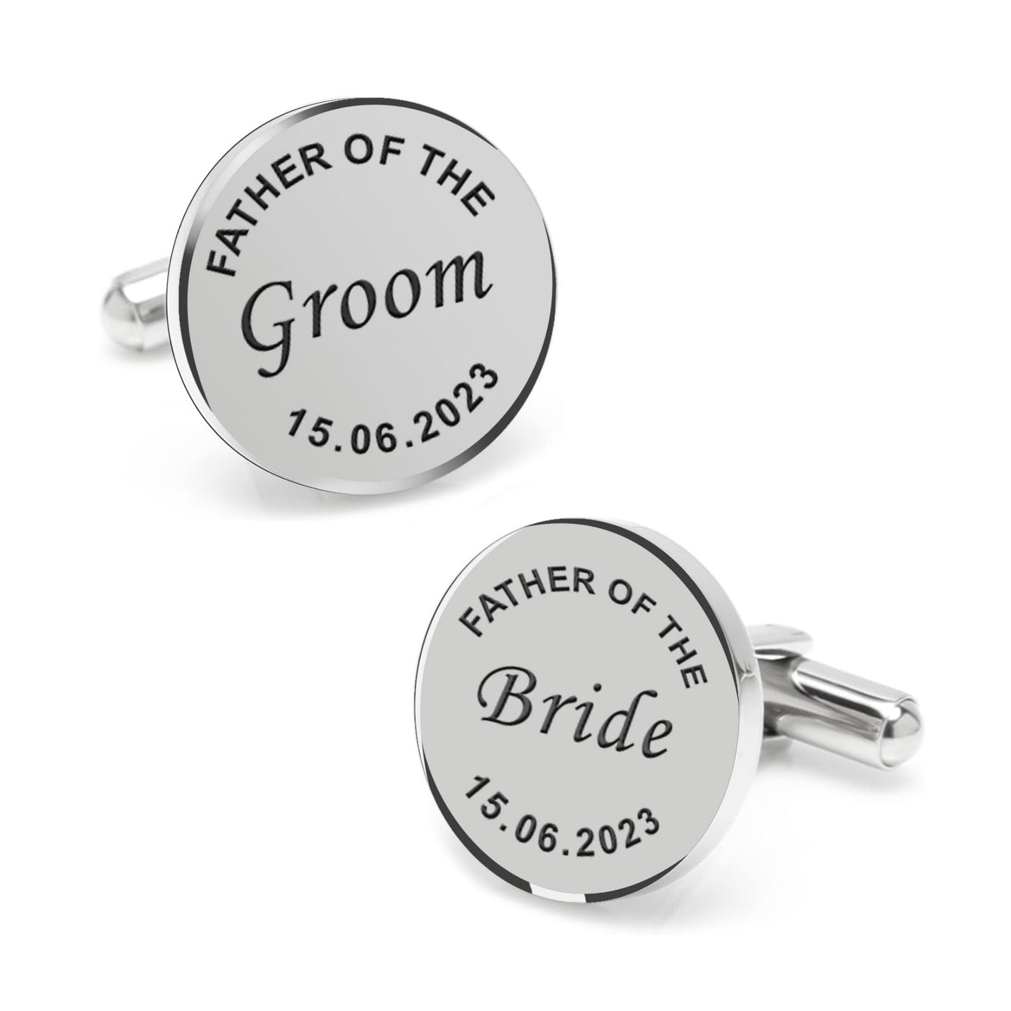 Personalized Dates Quotes Father Of Bride Or Groom & Date Cufflink For Men And Boys 1 Pair - LuxuryBring