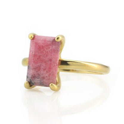 Gold Filled Stackable Rhodonite Ring - LuxuryBring