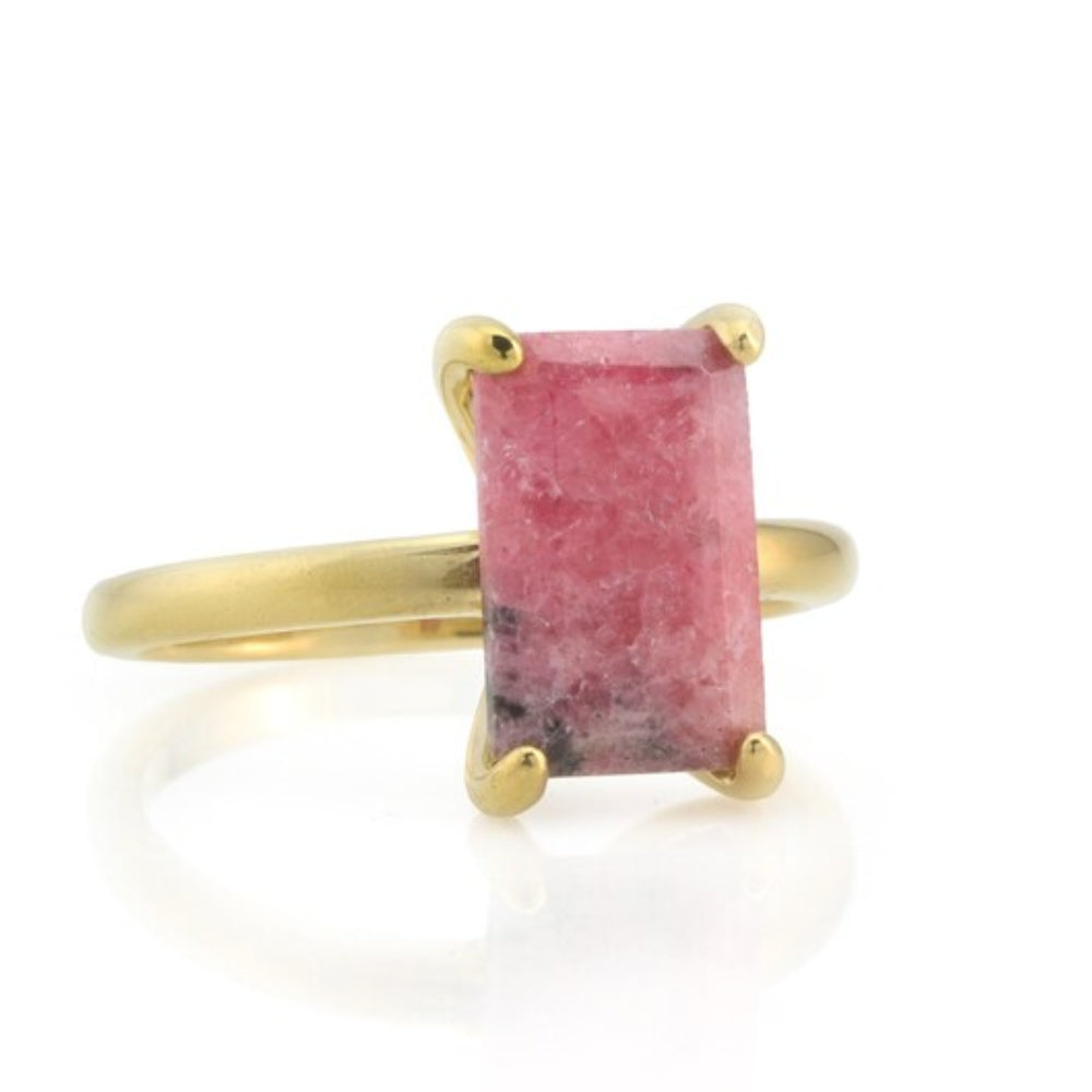 Gold Filled Stackable Rhodonite Ring - LuxuryBring