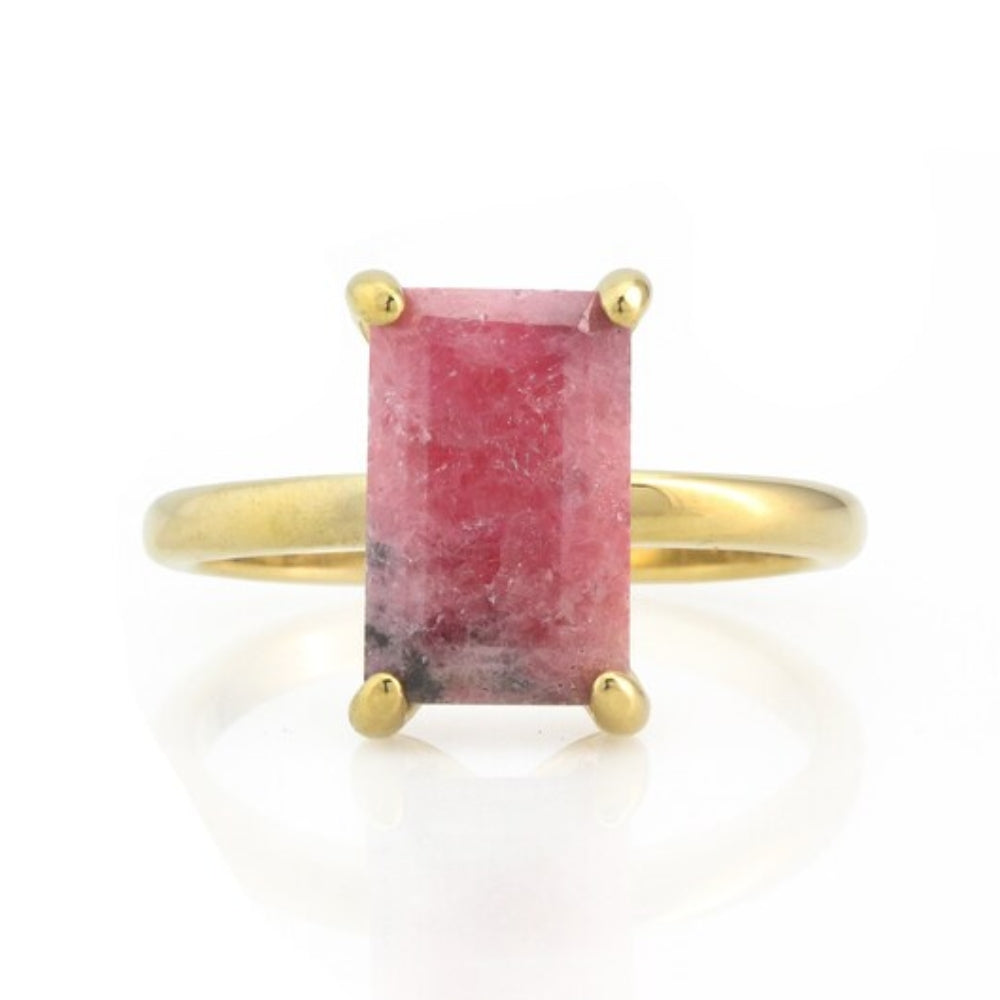 Gold Filled Stackable Rhodonite Ring - LuxuryBring