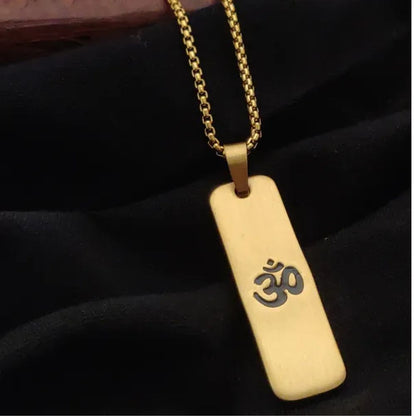 Gold Om Pendant With Dotted Pattern - LuxuryBring