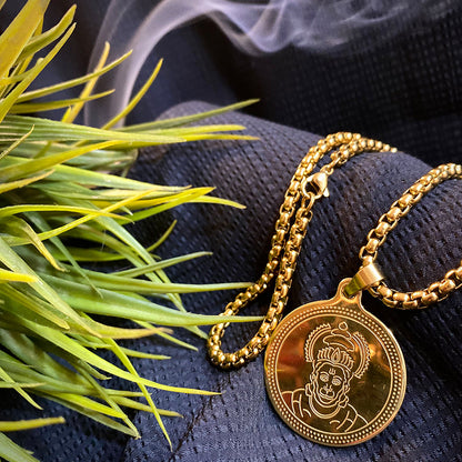 24k gold plated hanuman ji pendant with chain