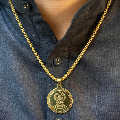 24k gold plated hanuman ji pendant with chain