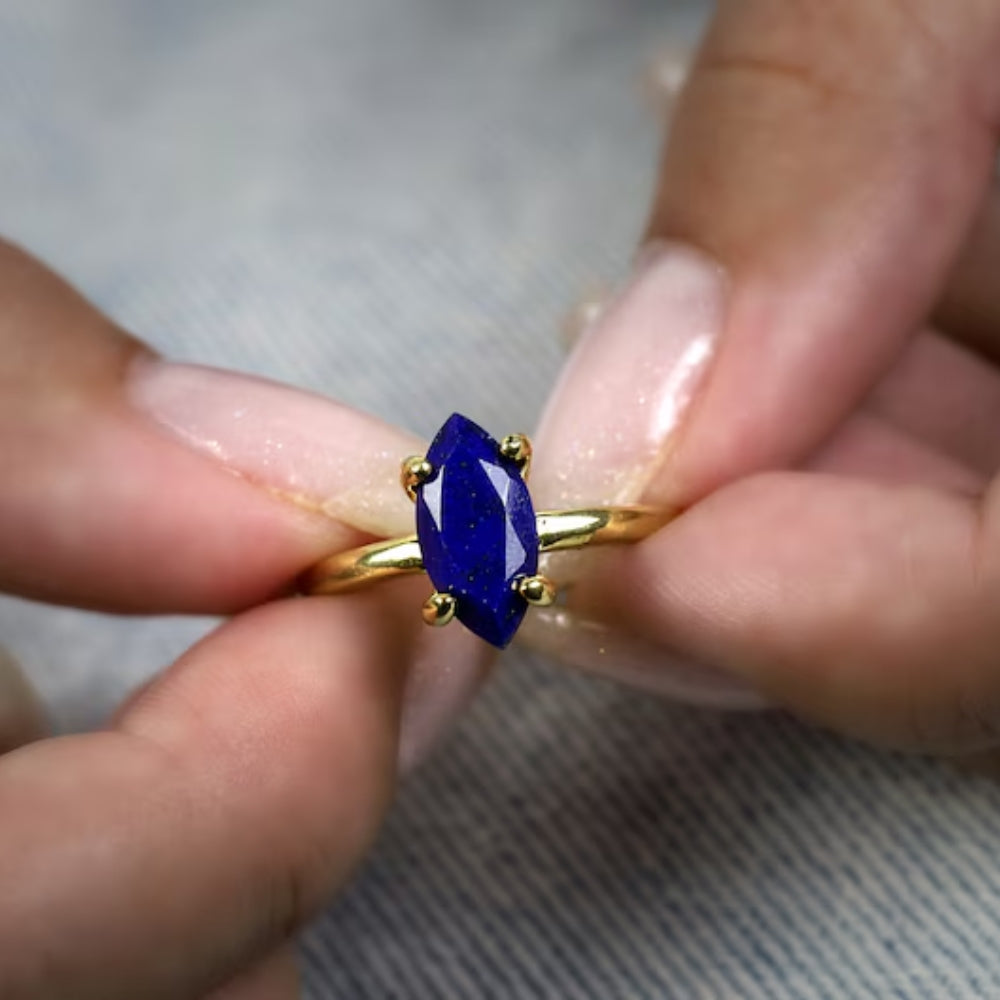 Marquise Lapis Lazuli Ring - LuxuryBring