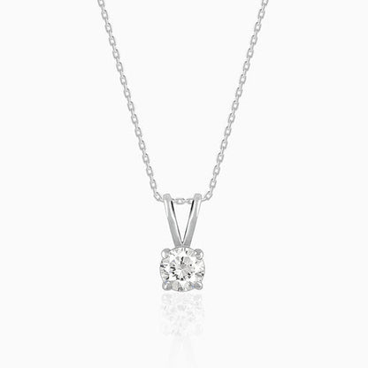 Silver Zircon Pendant with Link Chain