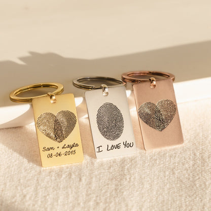 Personalised Actual Fingerprint Keychain - LuxuryBring