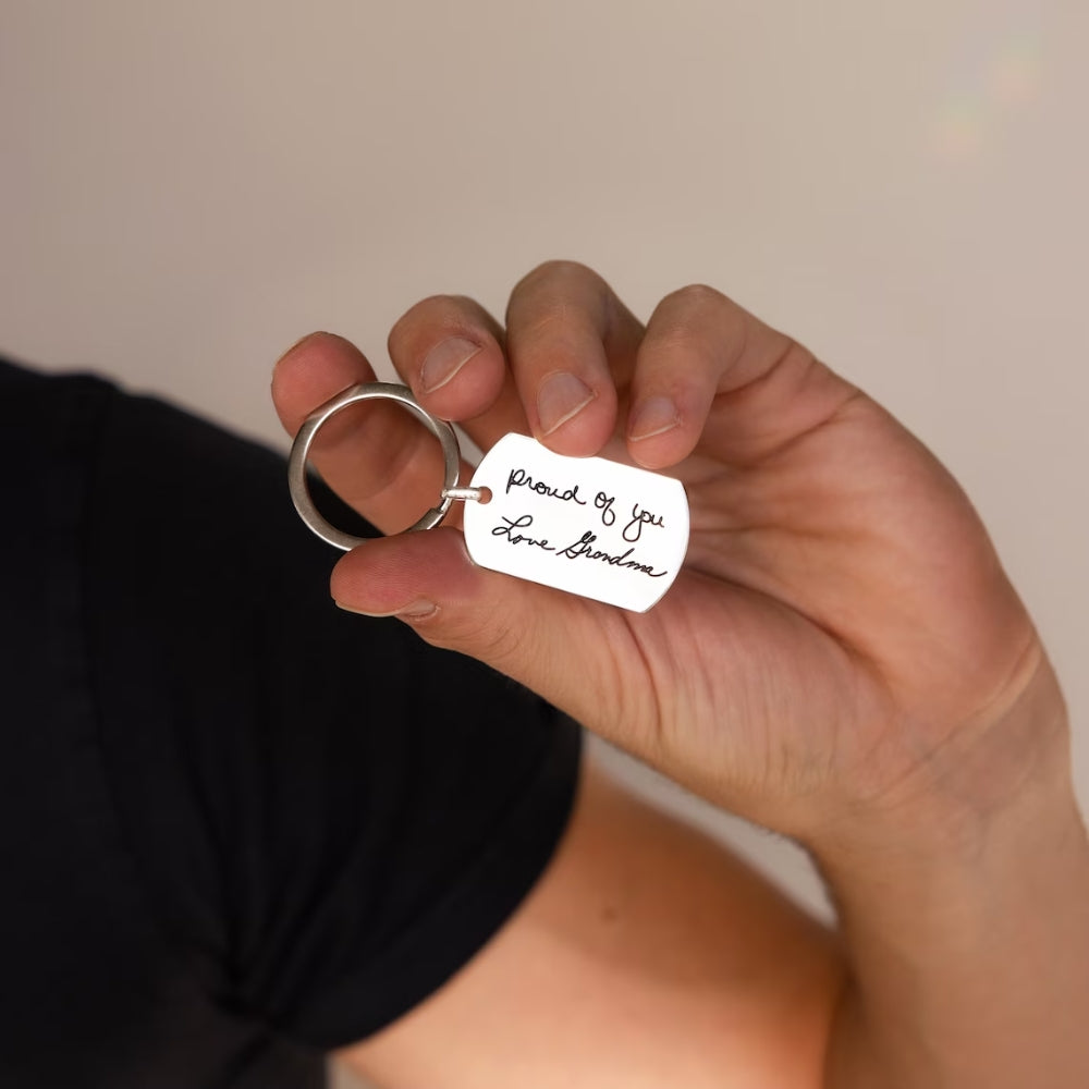 Personalised Engraved Handwriting Keychain - LuxuryBring