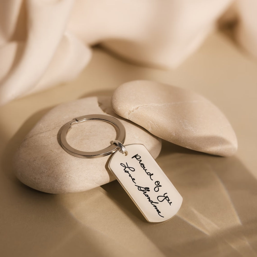 Personalised Engraved Handwriting Keychain - LuxuryBring