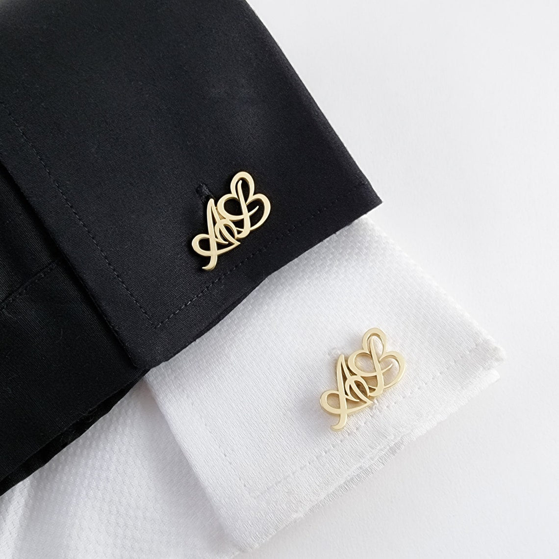 Personalised Initials Heart Cuff Link - LuxuryBring