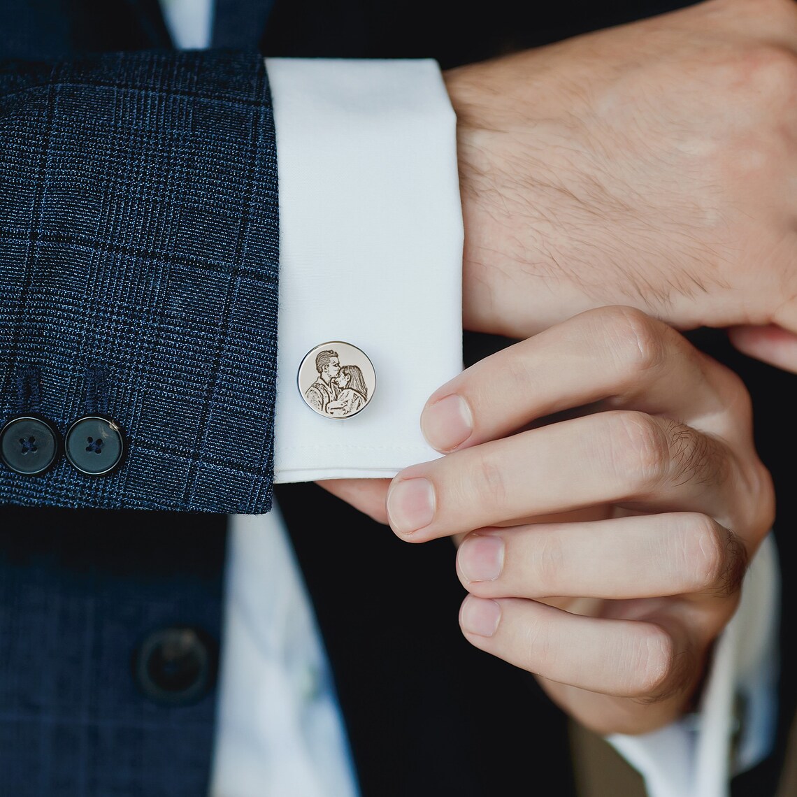 Personalised Photo Engraved Cufflinks - LuxuryBring