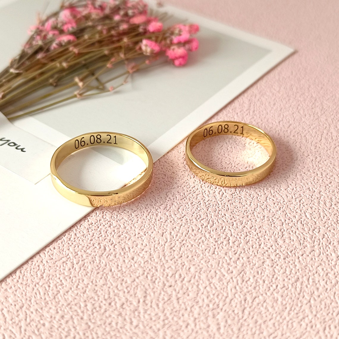 Personalized Couple Rings set With Engraving - LuxuryBring