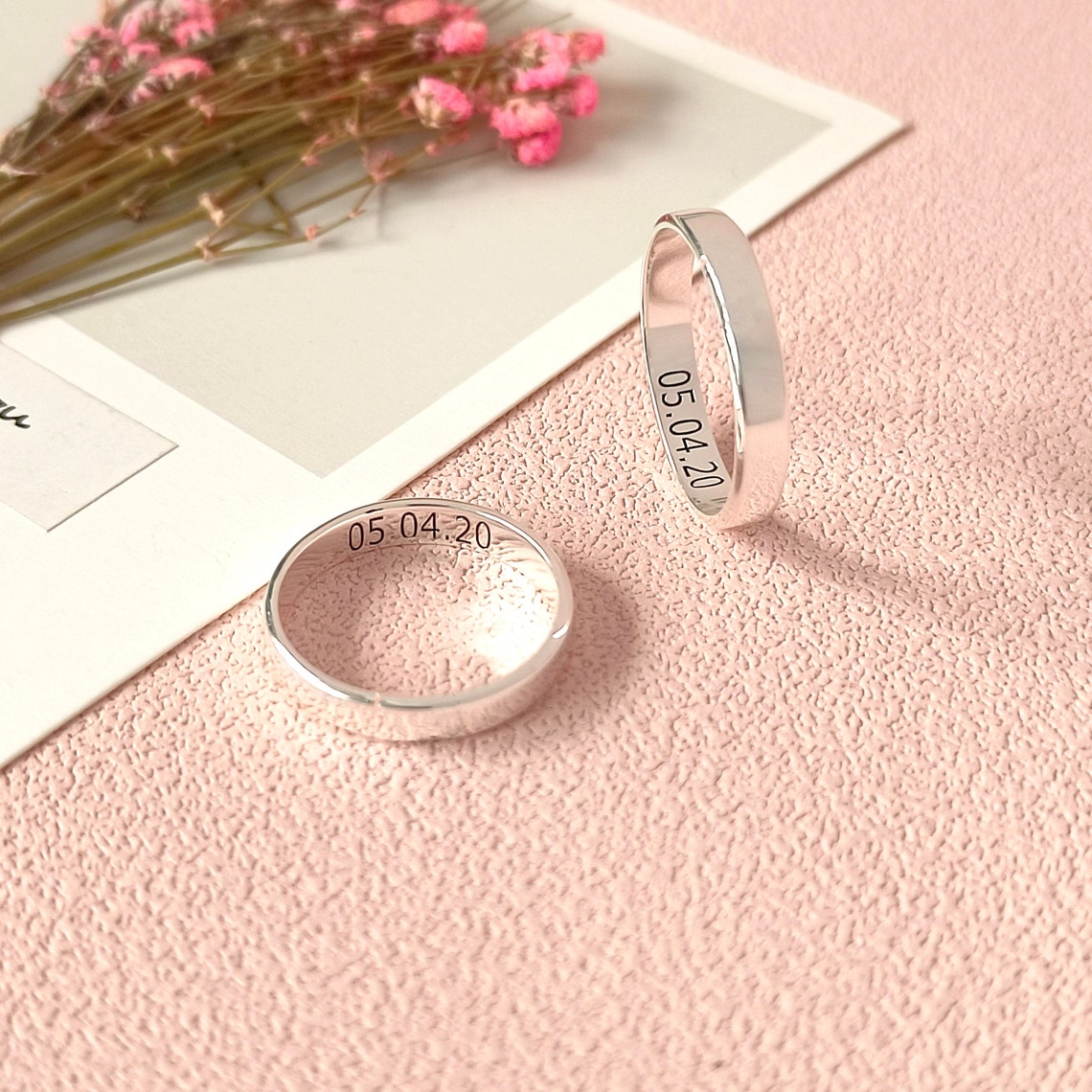 Personalized Couple Rings set With Engraving - LuxuryBring