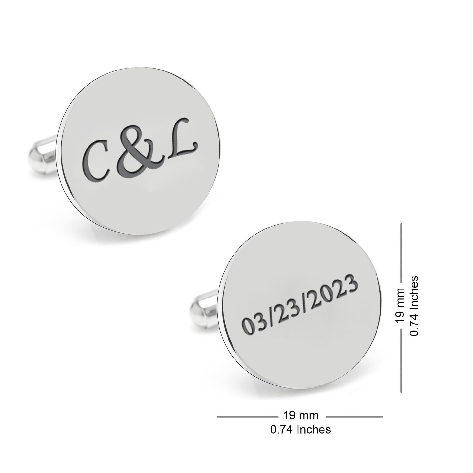 Personalized Date And Initial Cufflink For Men And Boys 1 Pair - LuxuryBring