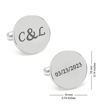 Personalized Date And Initial Cufflink For Men And Boys 1 Pair - LuxuryBring