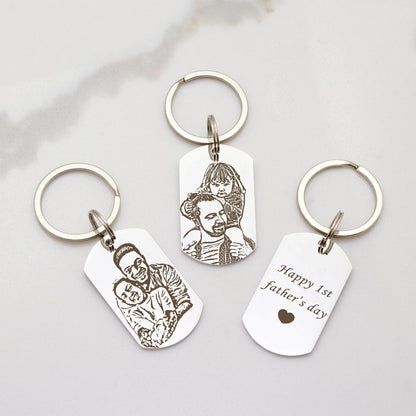 Personalized Double Sided Engraved Photo Keychain - LuxuryBring