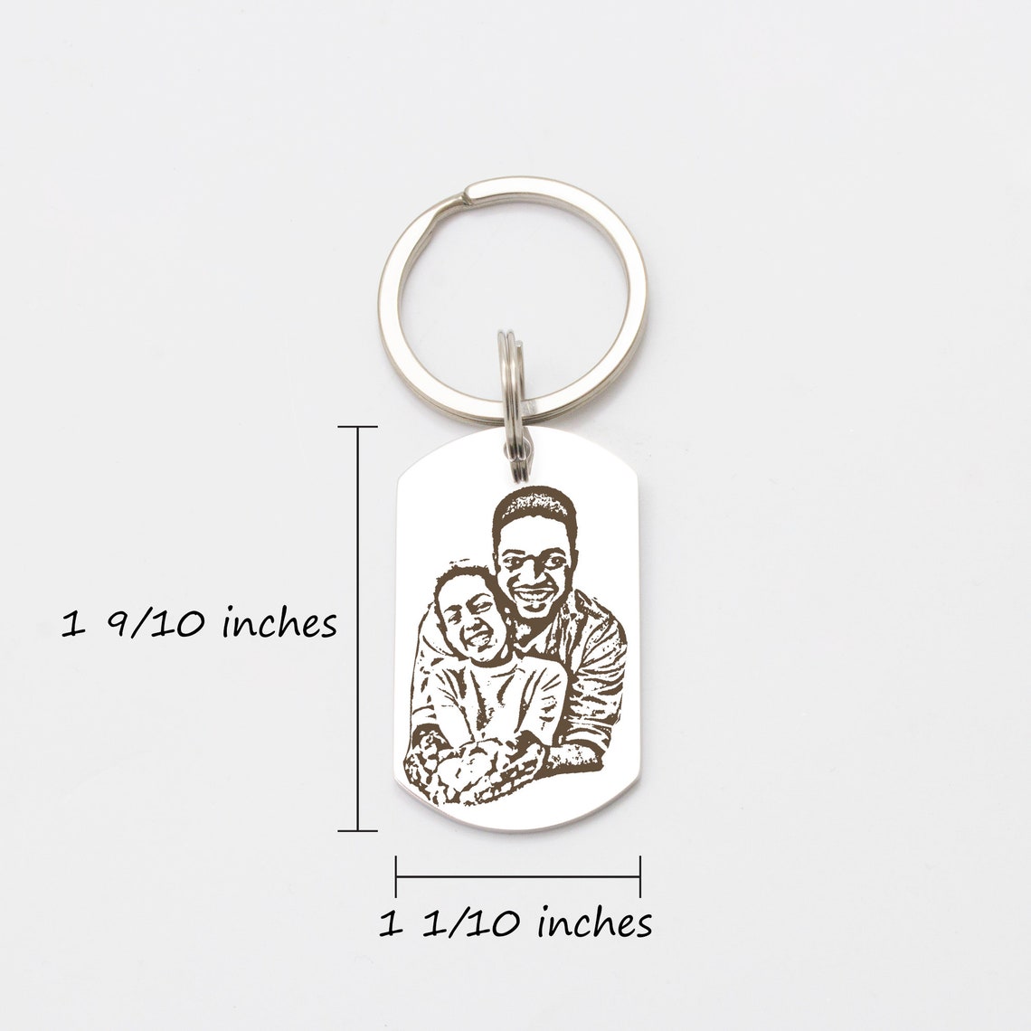 Personalized Double Sided Engraved Photo Keychain - LuxuryBring