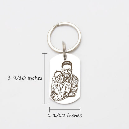 Personalized Double Sided Engraved Photo Keychain - LuxuryBring