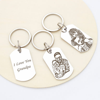 Personalized Double Sided Engraved Photo Keychain - LuxuryBring