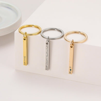 Personalized Engraved Bar Keychain - LuxuryBring