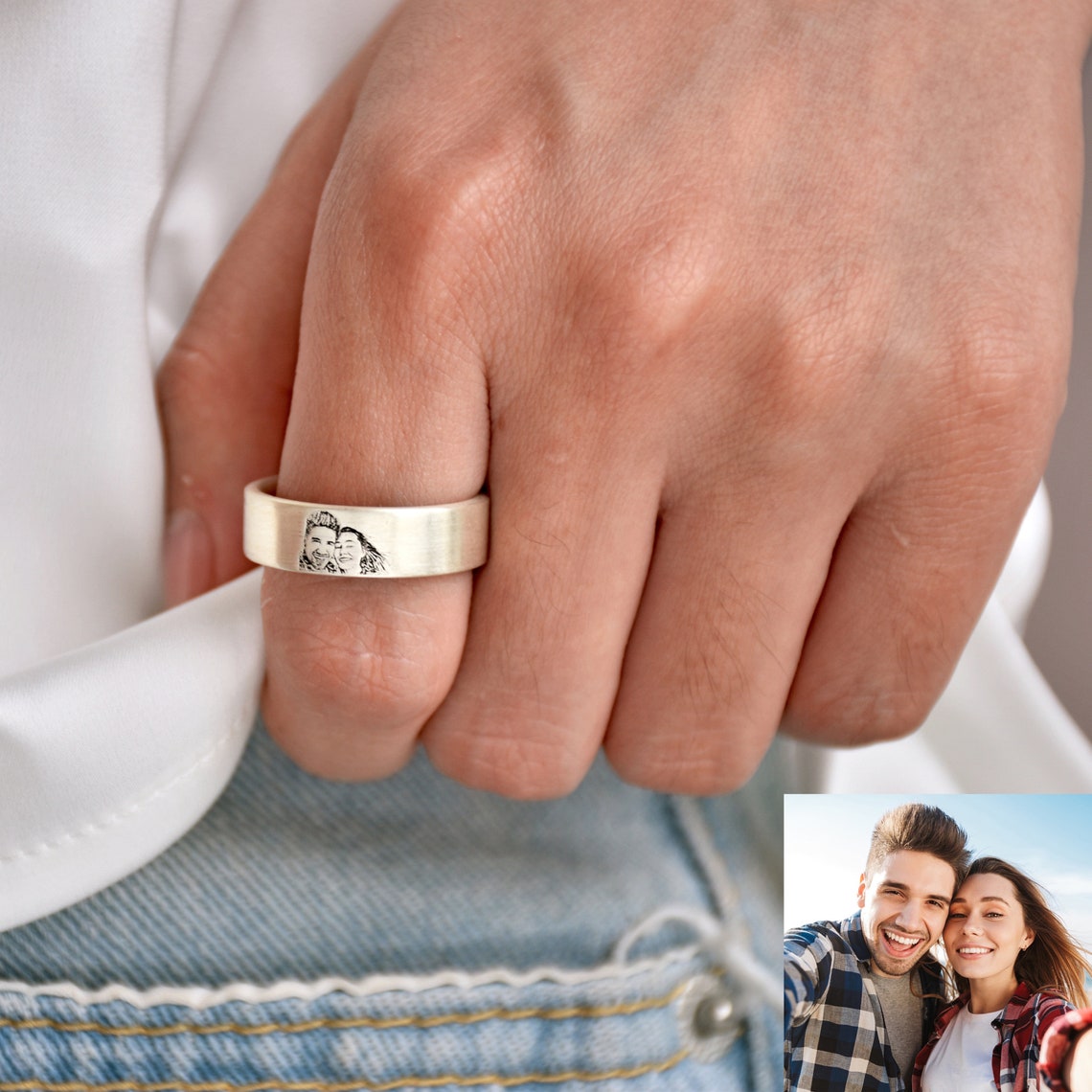 Personalized Engraved Picture Ring - LuxuryBring