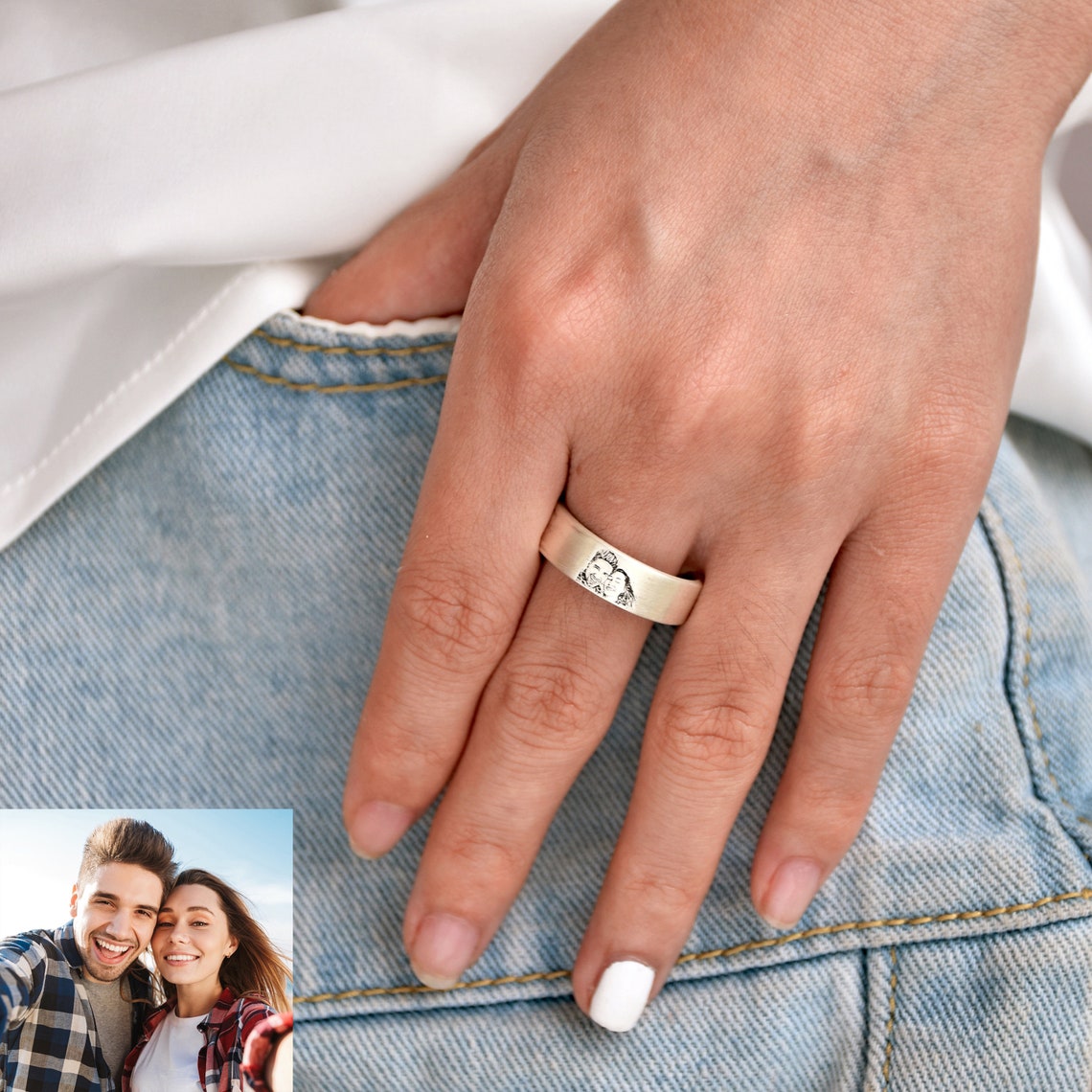 Personalized Engraved Picture Ring - LuxuryBring