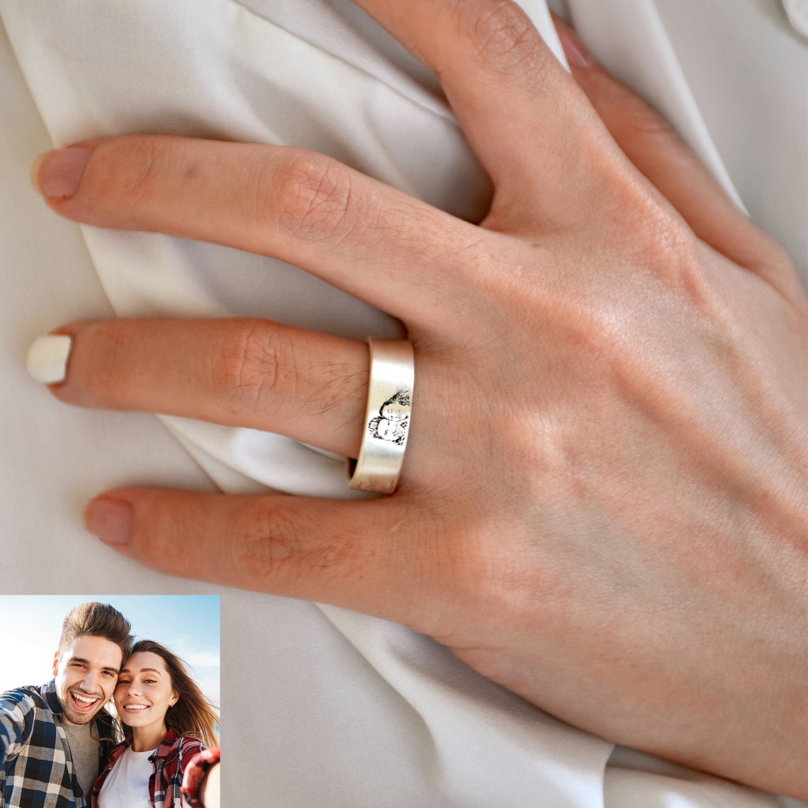 Personalized Engraved Picture Ring - LuxuryBring