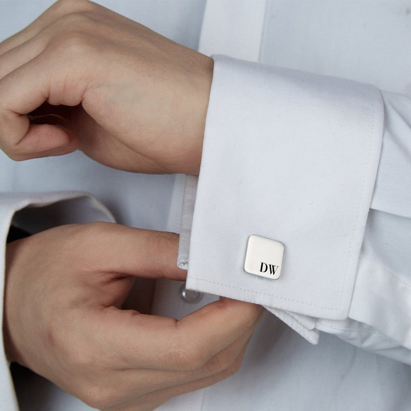 Personalized Engraving Square Cufflinks - LuxuryBring