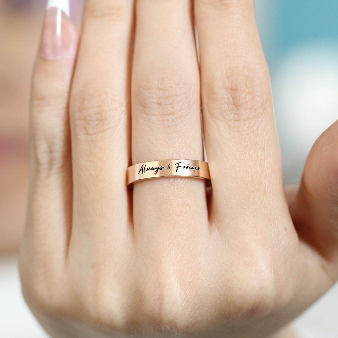 Personalized Handwriting Engraved Ring - LuxuryBring