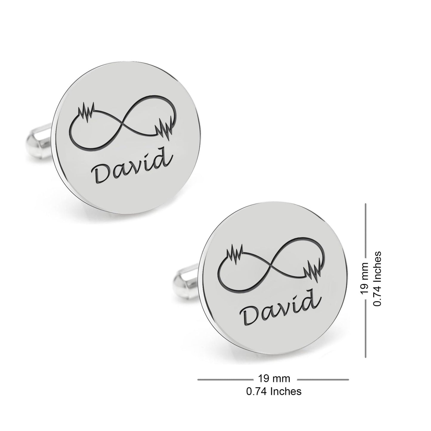 Personalized Infinity Symbol & Last Name Cufflink For Men And Boys 1 Pair - LuxuryBring