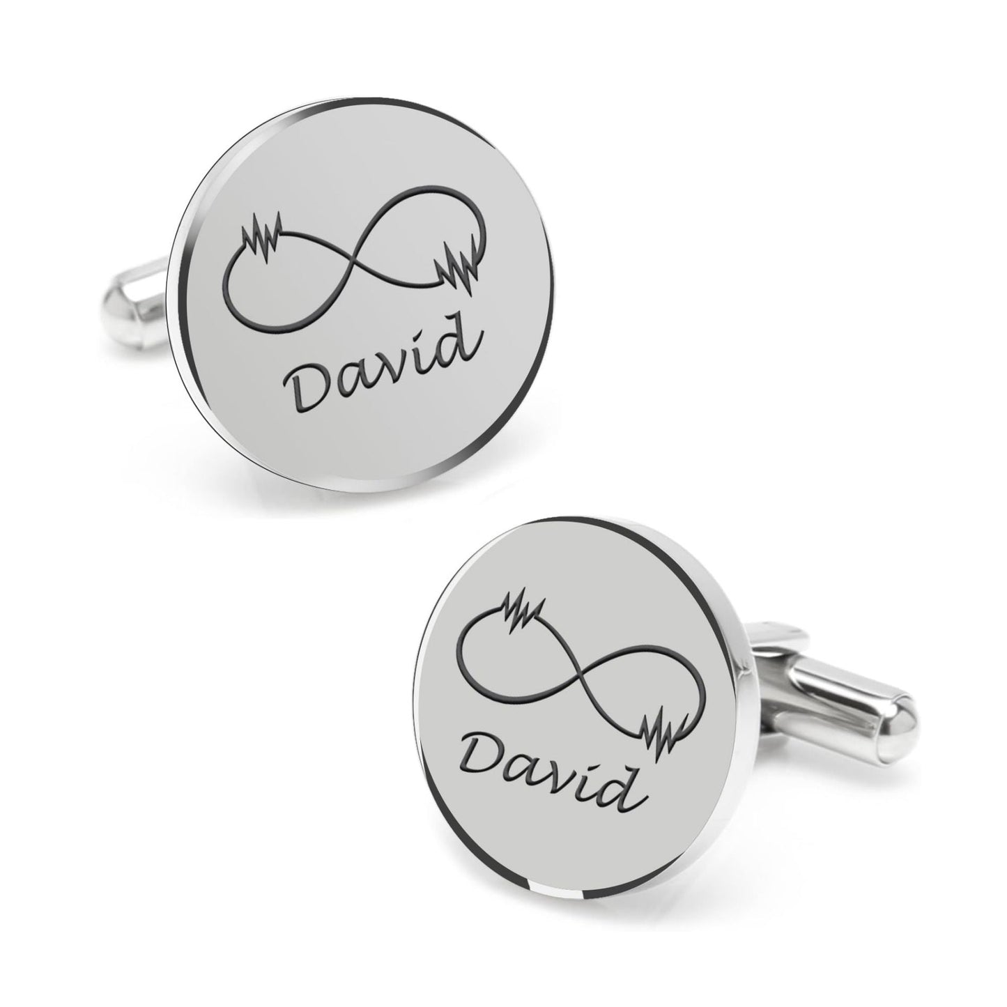 Personalized Infinity Symbol & Last Name Cufflink For Men And Boys 1 Pair - LuxuryBring