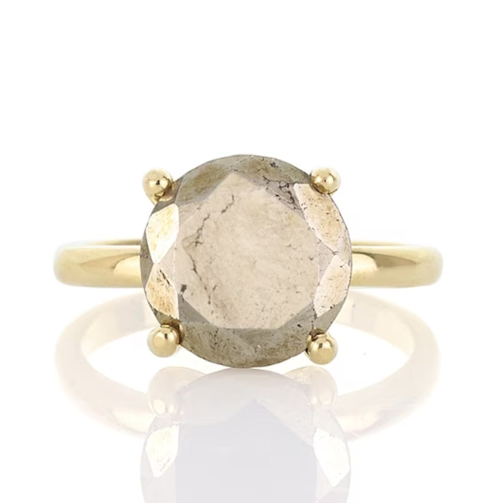 Raw Wild Pyrite Solitaire Ring - LuxuryBring