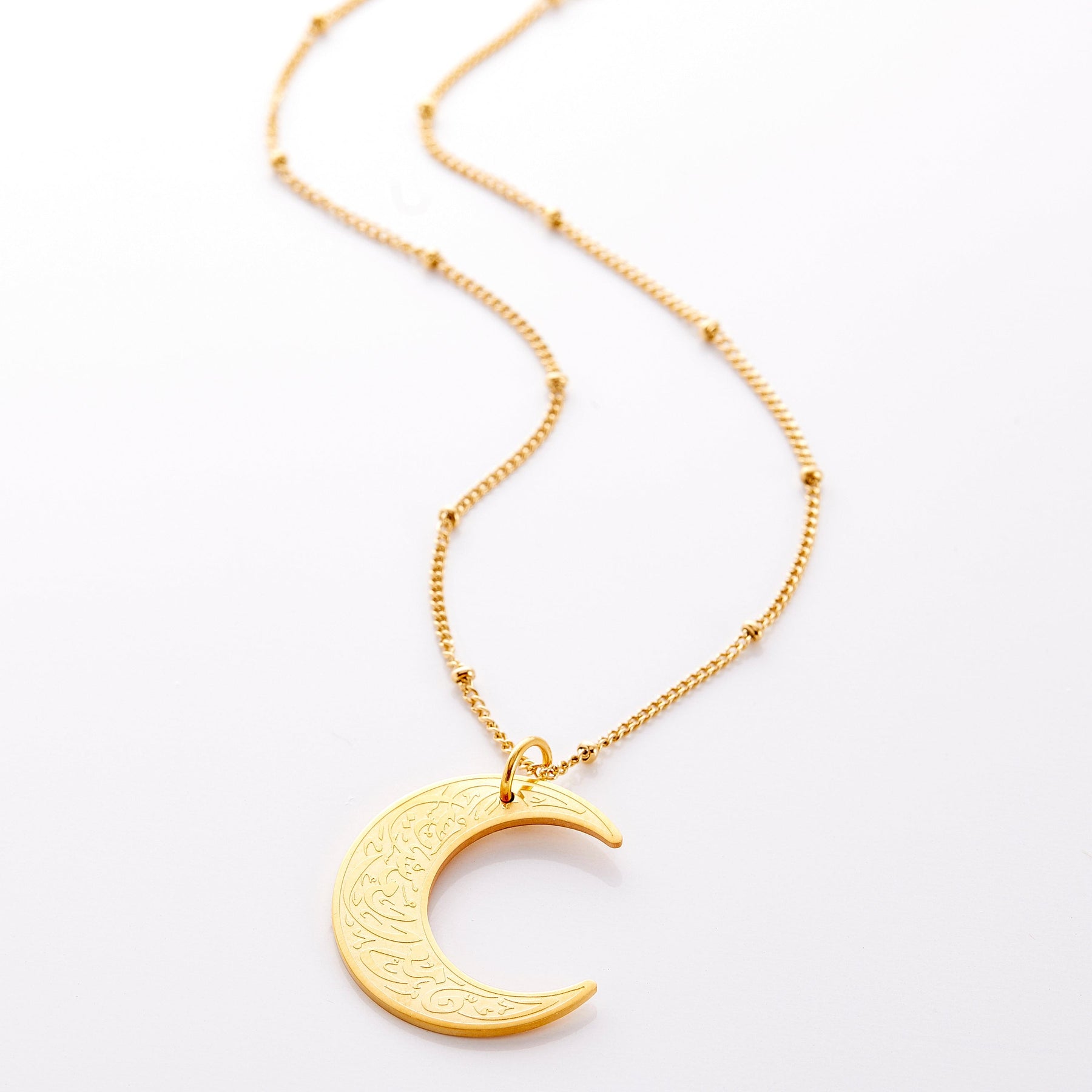 Verily with Hardship Comes Ease Crescent Necklace - LuxuryBring