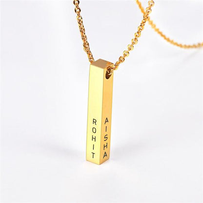 Personalised Cuboid Pendant For Men