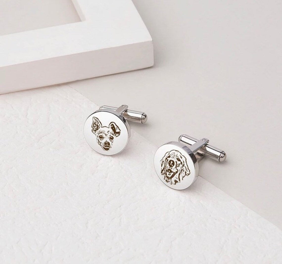 Custom Pet Engraved Cufflinks - LuxuryBring