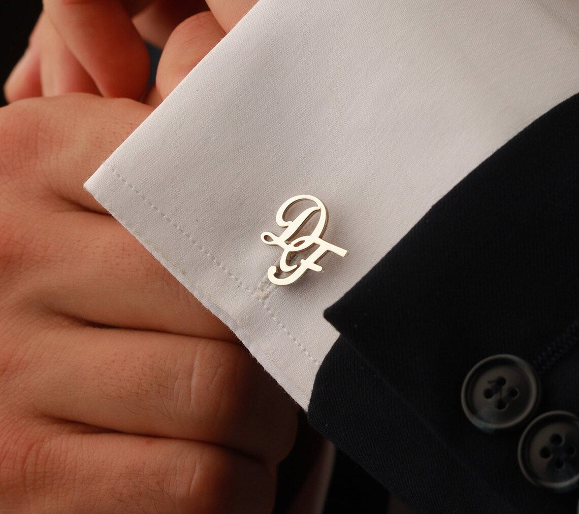 Personalised Monogram Cufflinks for Groom - LuxuryBring