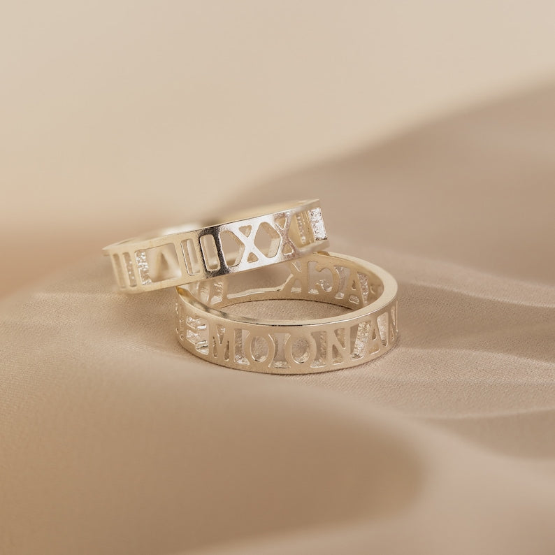 Personalized Roman Numeral Ring - LuxuryBring