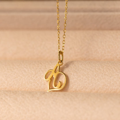 Personalized Heart Initial Pendant Necklace - LuxuryBring